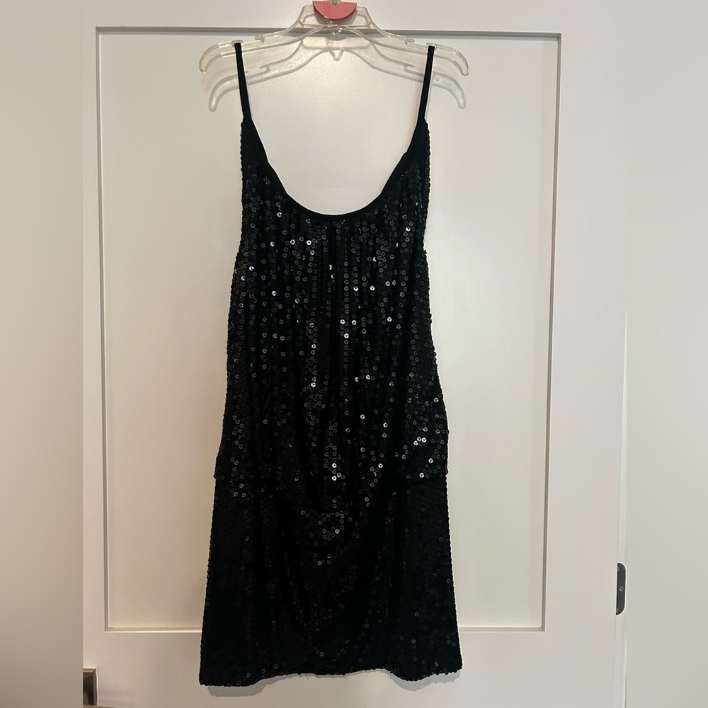 Cute black sequined mini dress